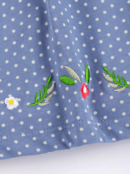 Children's Polka Dot Embroidered Dress