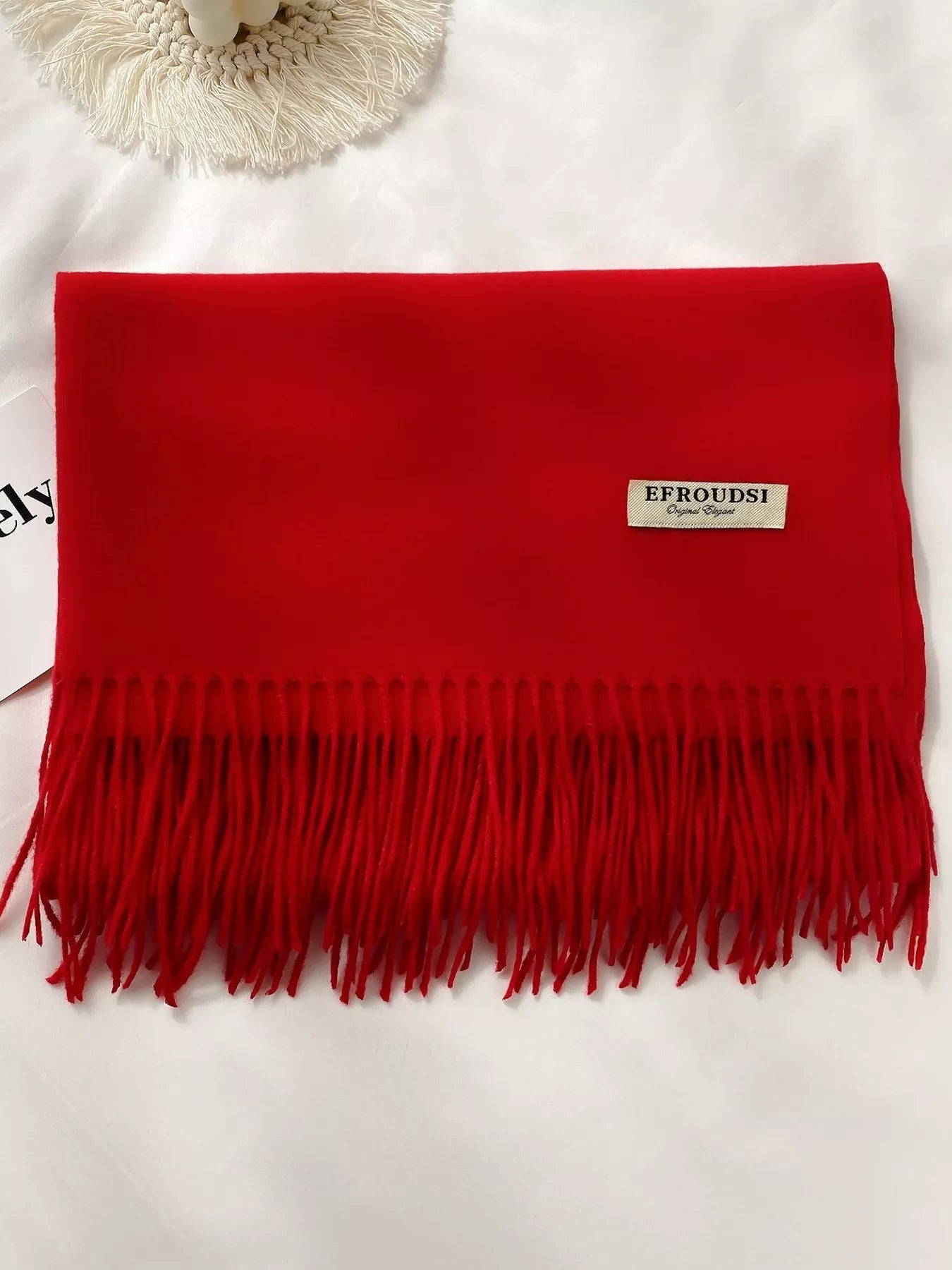Fringe Solid Color Scarf