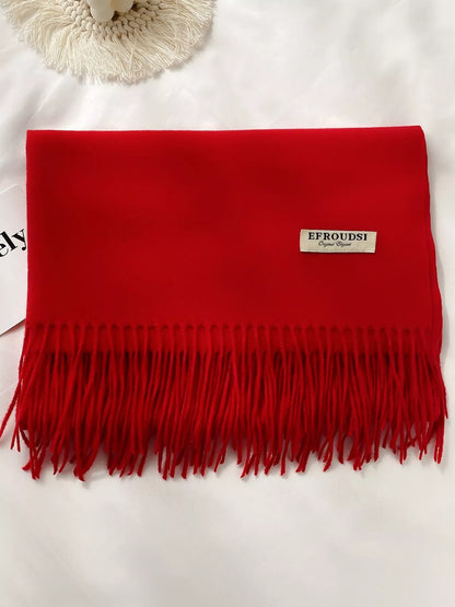 Fringe Solid Color Scarf
