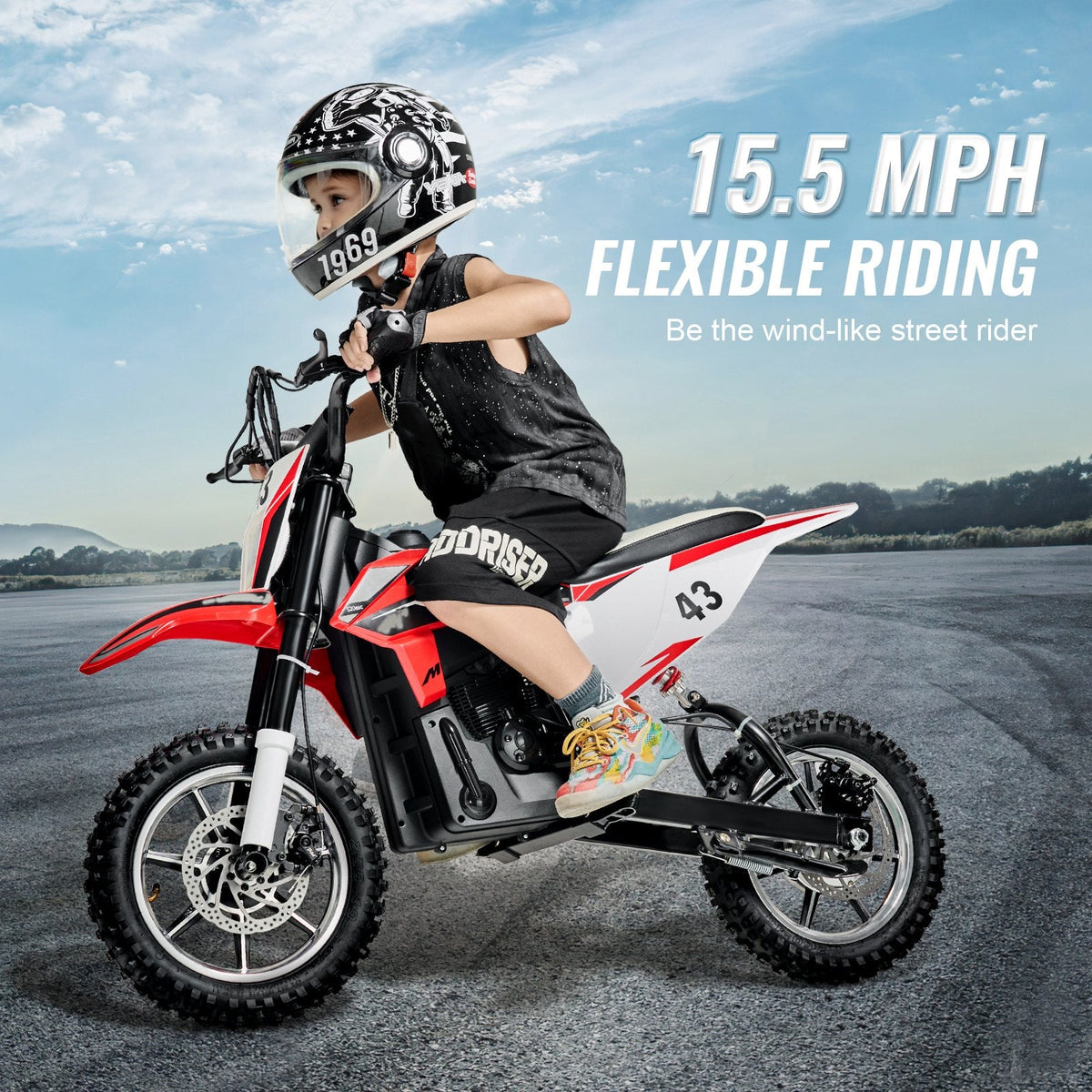 Kids Ride On Motorcycle 36V Electric Motorbike With LED For Kids Aged 14+