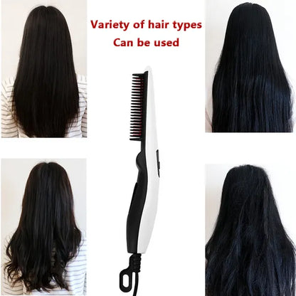 Fast Heated Electric Straight Hair Comb Beard Straightner Brush Styler Men Women