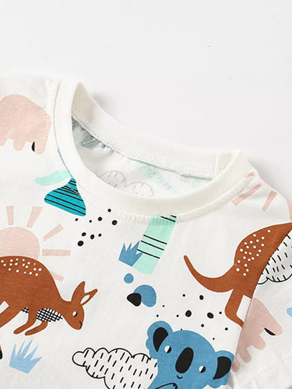 Children's Animal Print Short Sleeve T-Shirt