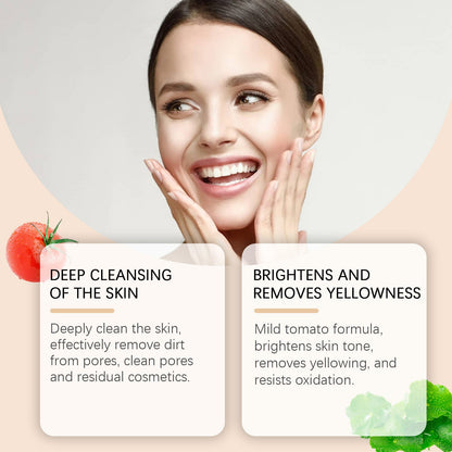 Hoygi Tomato Cleanser Gently Cleans Skin Pores Refreshing Oil Control Moisturizing Skin Cleanser