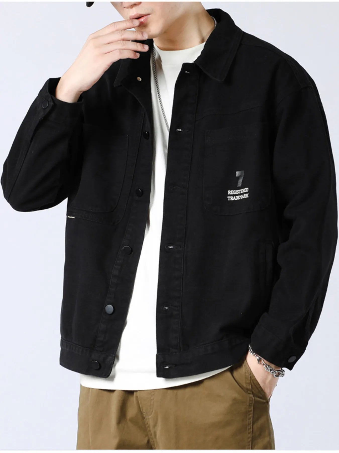 Men's Full Size Button Up Long Sleeve Shacket Plus Size