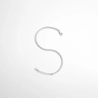 925 Sterling Silver Inlaid Zircon Bracelet
