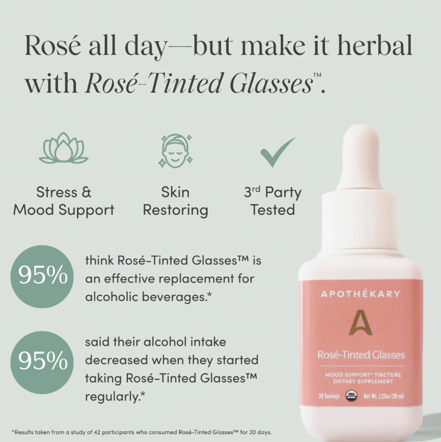 Apothékary | Rosé-Tinted Glasses™ Non-Alcoholic Rosé Wine Alternative | 30 Servings