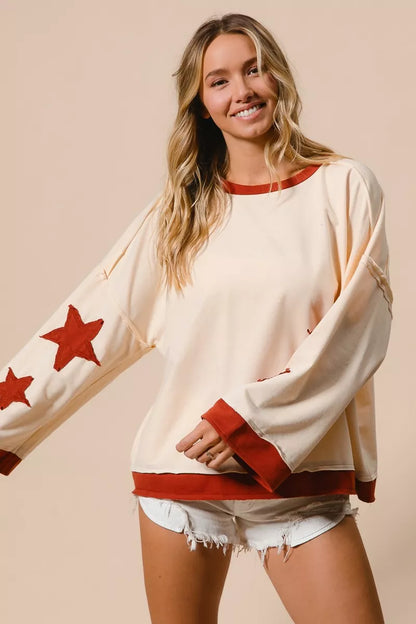 BiBi French Terry Top With Patch Detail Sweatshirt