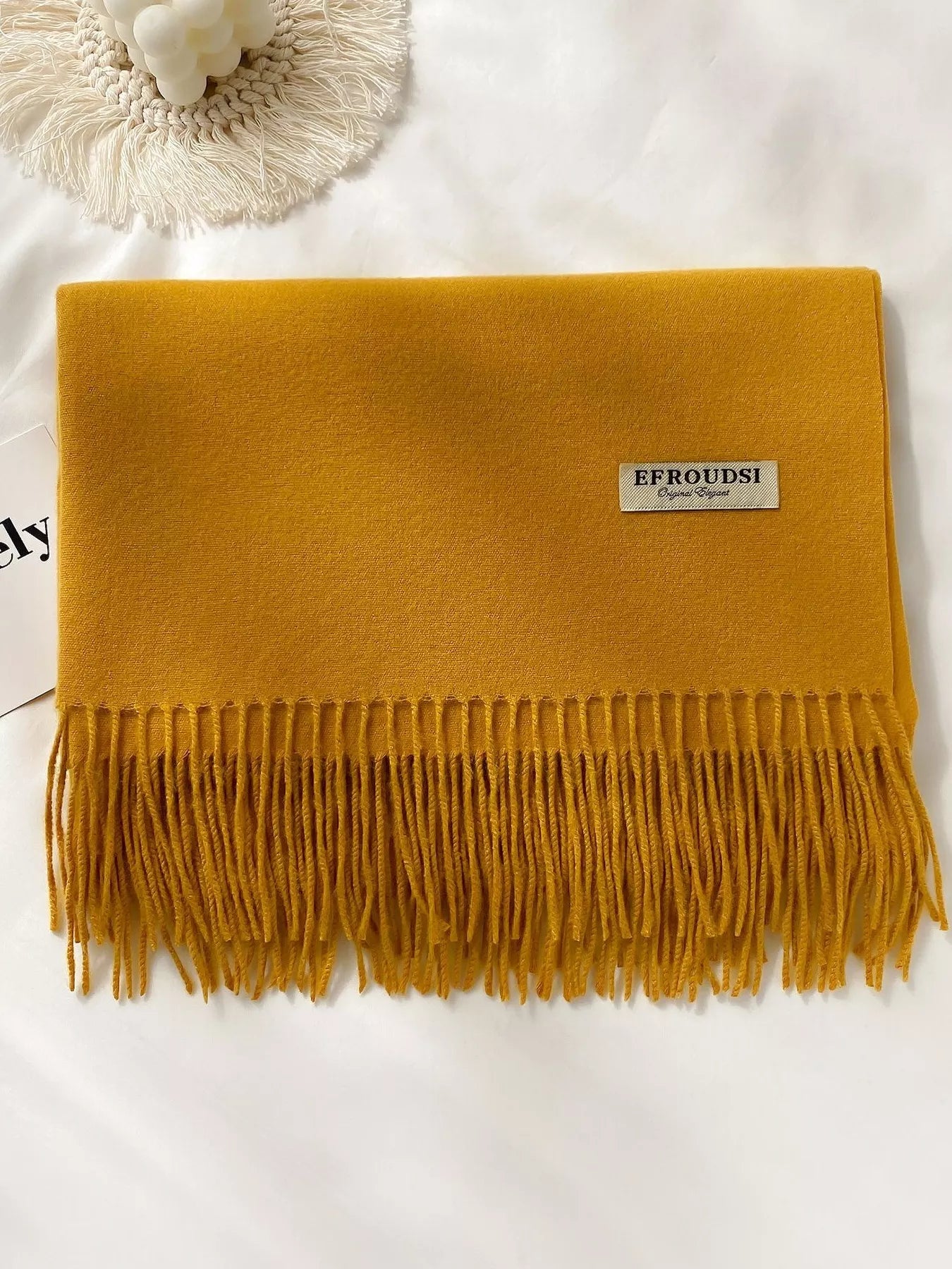 Fringe Solid Color Scarf