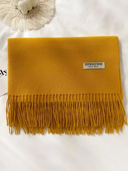 Fringe Solid Color Scarf