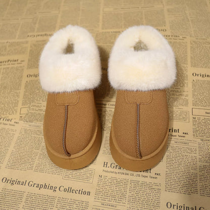 Fuzzy Platform Ankle Boots