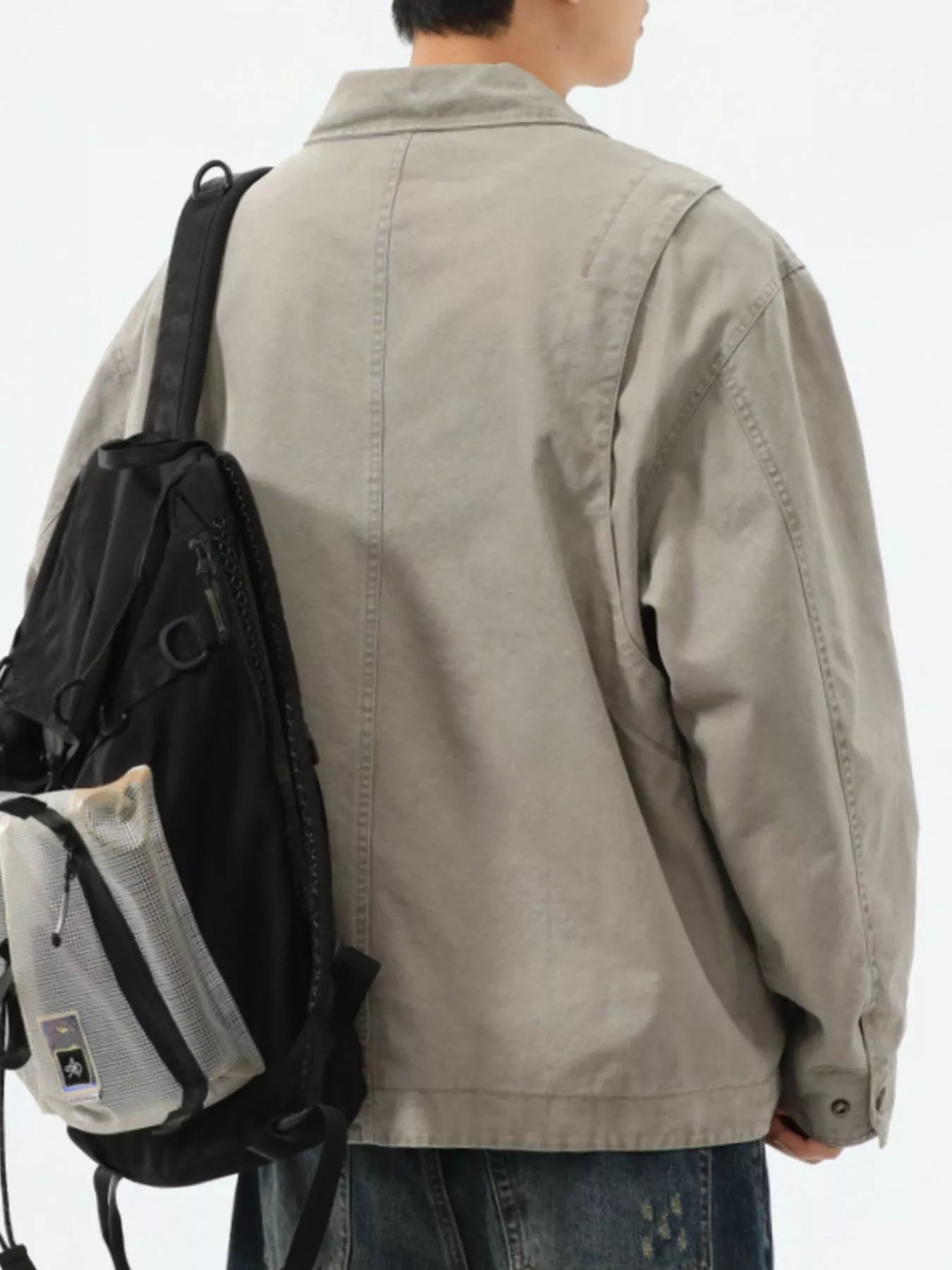 Men's Plus Size Zip-Up Trucker Jacket