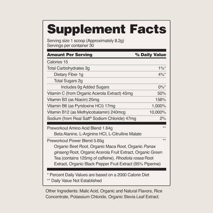 Nitric Oxide Organic Beets Pre-Workout