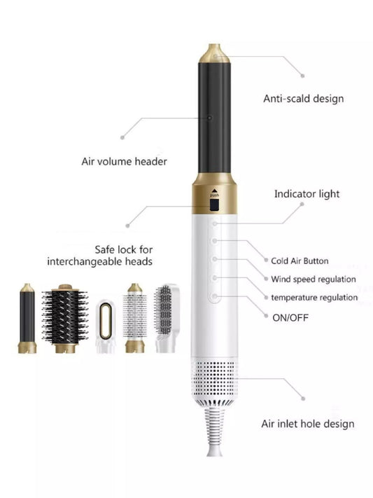 5-in-1 Interchangeable Hot Air Brush