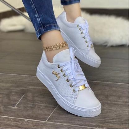 Lace Up Round Toe Sneakers