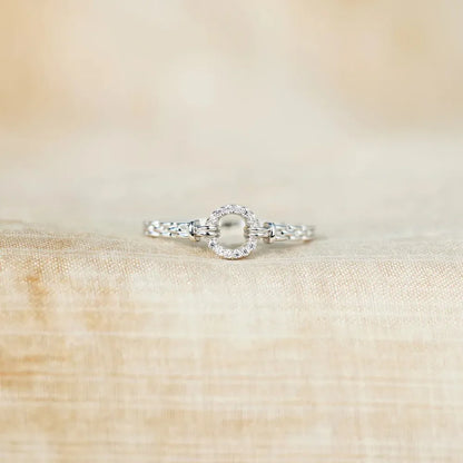 Inlaid Zircon 925 Sterling Silver Ring