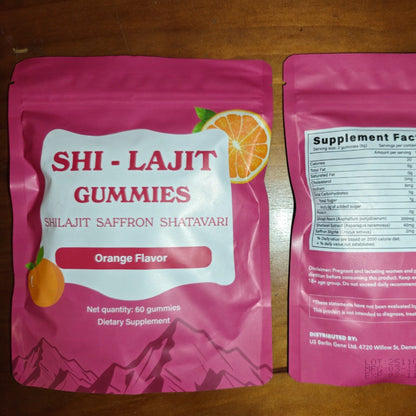 Shi-Lajit Gummies Shilajit Saffron Shatavari, Orange Flavor
