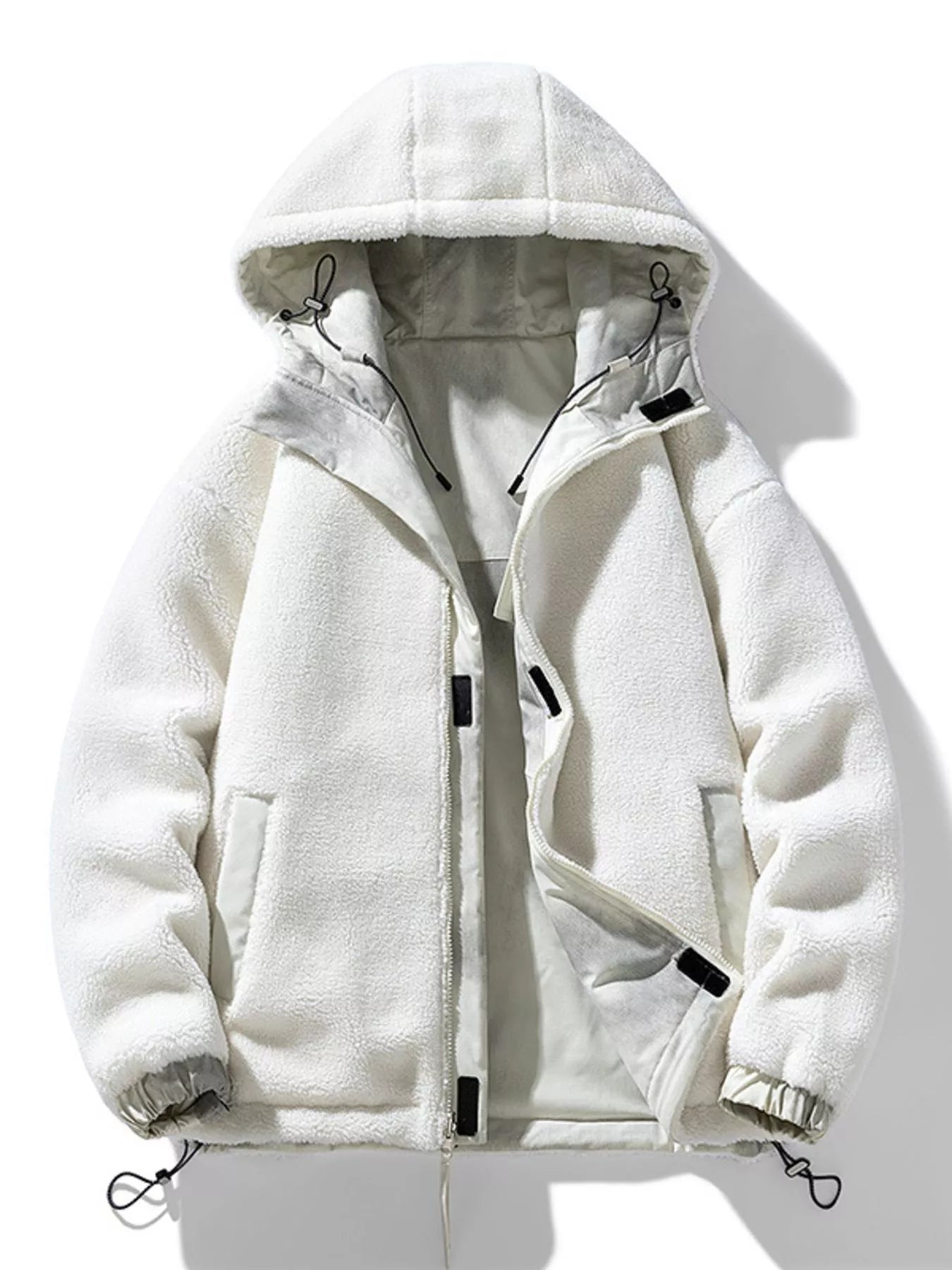 Men's Full Size Hooded Fleece Lined Windproof Jacket Plus Size