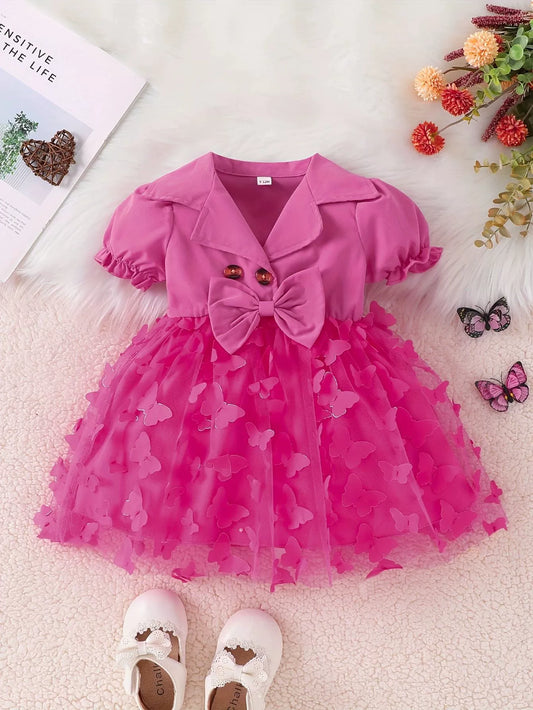 Children's Butterfly Applique Tulle Dress