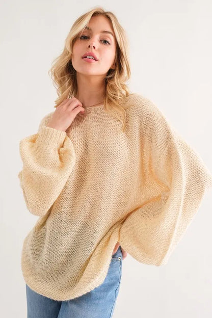 And The Why Sequined Light Weight Pullover Sweater