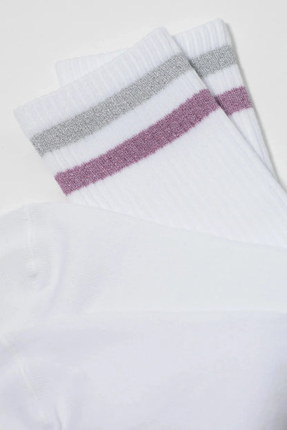 Conte Cotton Long Socks Active 157 - Lurex Stripes
