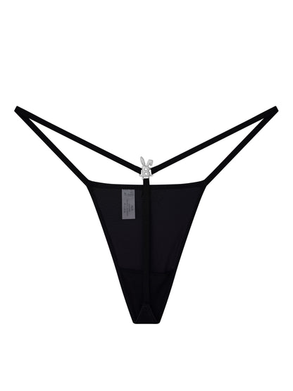 ICED OUT G-STRING IN BLACK
