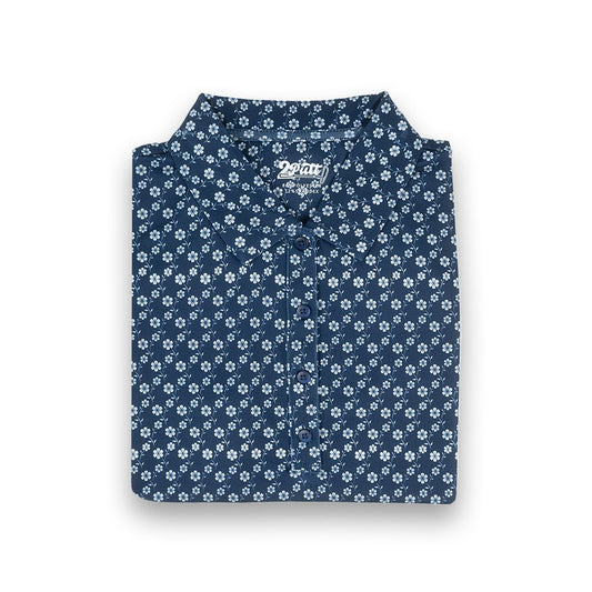 Blue Floral Women's Polo (Sleeveless)
