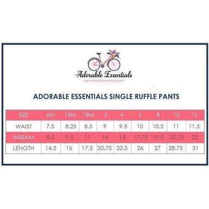 Girls Single Ruffle Pants - Several Colors