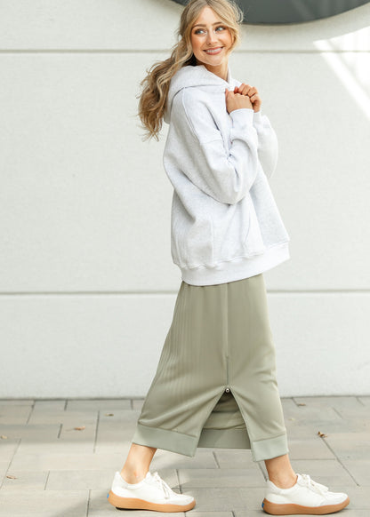 Bradi Side Zipper Athletic Midi Skirt