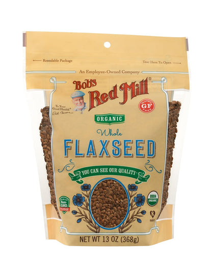 Bob's Red Mill Organic Brown Flaxseeds, Gluten-Free, Case of 4 x 13 oz