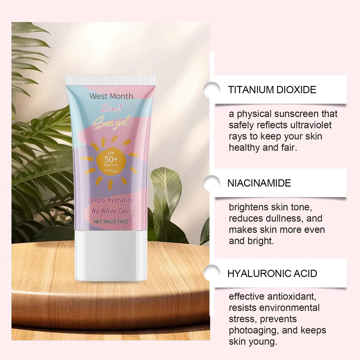 West&Month 2-In-1 Protective Lotion, Summer Outdoor Double Care Facial Skin Moisturizing Lotion