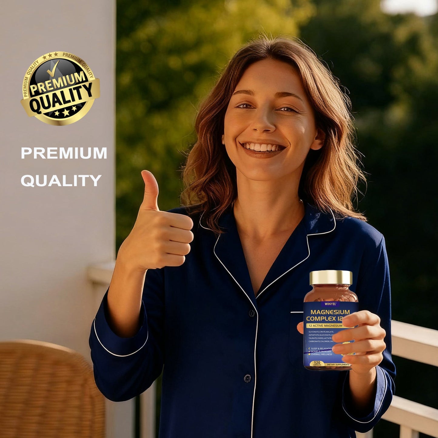 WINYEL Magnesium Complex 700mg 12 In 1 Magnesium Supplement With Glycinate, Citrate, Malate  Sleep, Calm, Muscle Relaxation, Heart Health Support  Vegan 120 Capsules