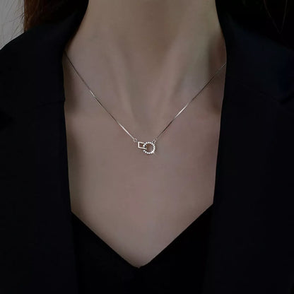 925 Sterling Silver Zircon Geometric Necklace