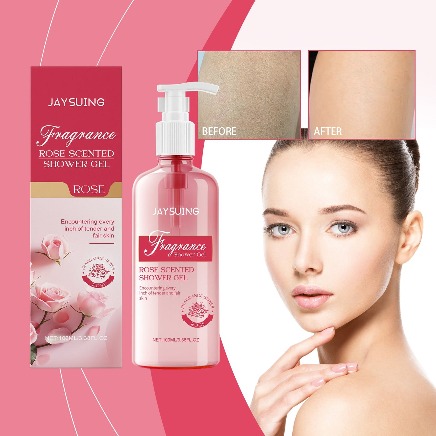 Jaysuing Lady Rose Fragrance Shower Gel Shower Stay Fragrance Clean Body Lady Shower Clean And Refreshing
