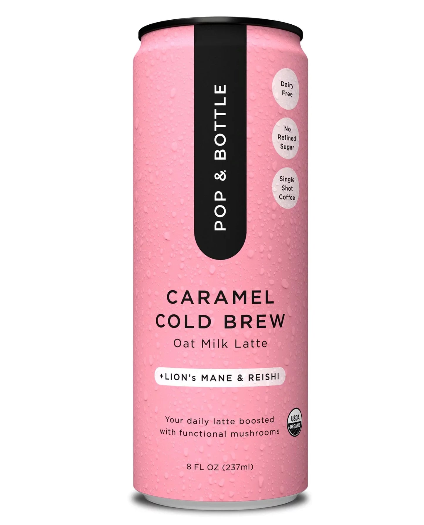 Pop & Bottle Caramel Latte Cold Brew, 8 fl oz, Pack of 12
