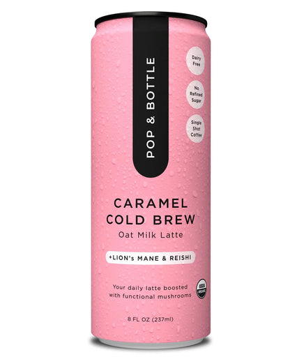 Pop & Bottle Caramel Latte Cold Brew, 8 fl oz, Pack of 12