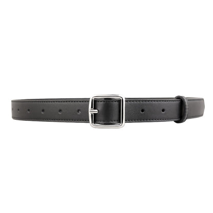 Leather Belt with Silver Buckle