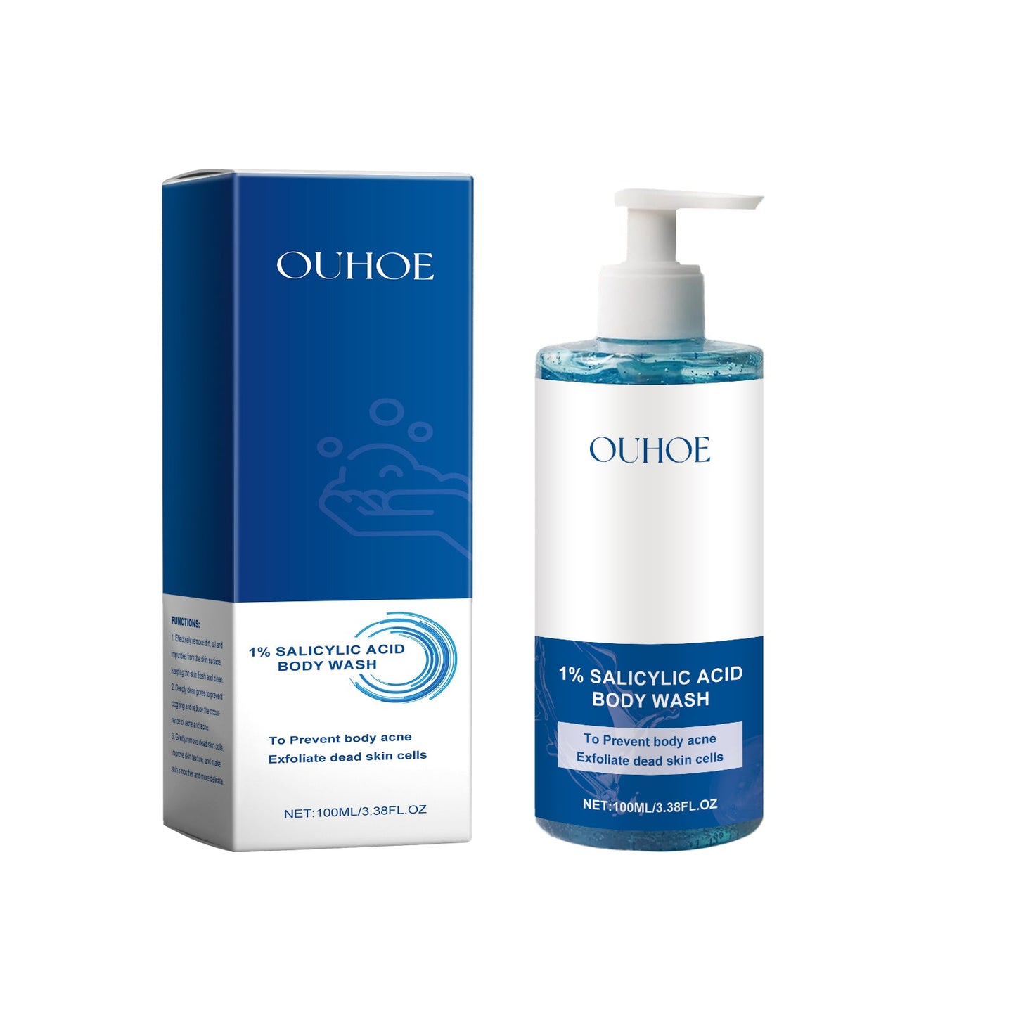 OUHOE Salicylic Acid Shower Gel Gently Cleanses Body Skin, Exfoliates Oil Control And Moisturizes Refreshing Body Wash