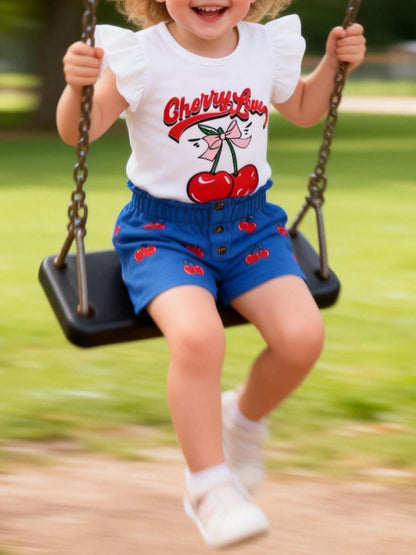 Children's Cherry Tee and Shorts Set
