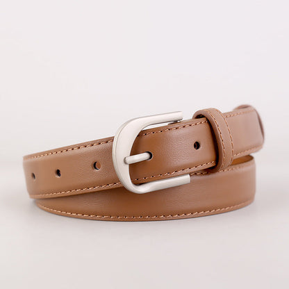 Slim Leather Adjustable Buckle Belt
