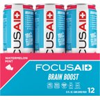 LifeAID FocusAid Watermelon Mint - Mental Focus & Clarity - 12 Fl Oz (Pack of 12)