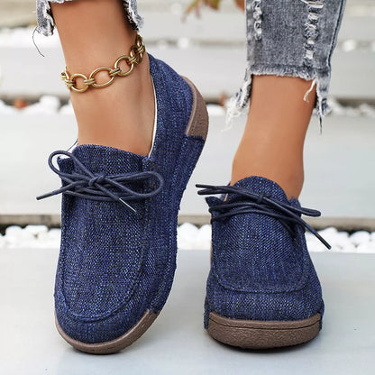 Round Toe  Lace-Up Sneakers