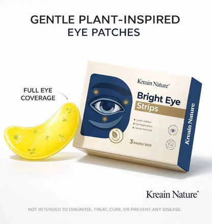 Kreain Nature Brightening Vegan Eye Strips With Lutein - 3 Pairs, Moisturizing For Tired, Puffy, Dry Eyes & Dark Circles, TikTok-Loved, Gift-Worthy Special Deal Summervibes