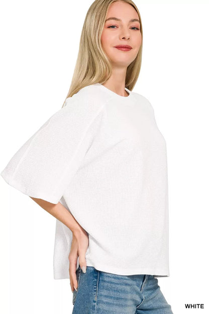 Zenana Double Knit Short Sleeve Top