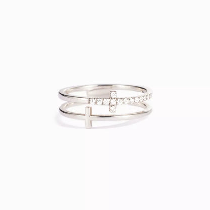 Double Band Cross Ring