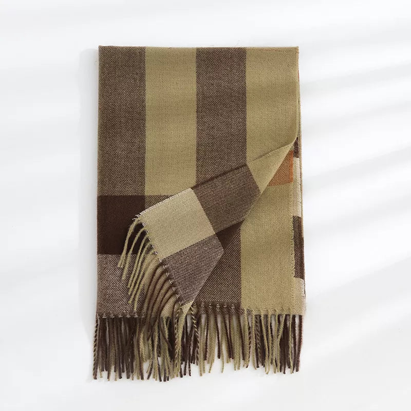 Plaid Tassel Scarf