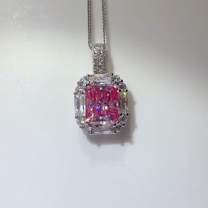 5 Carat Moissanite 925 Sterling Silver Pendant Necklace