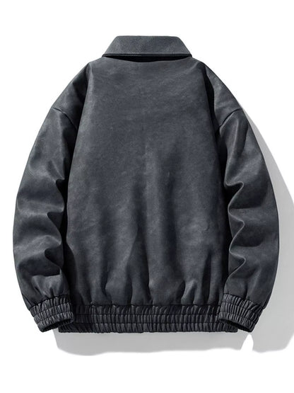 Men's Plus Size Zip Up Long Sleeve Jacket