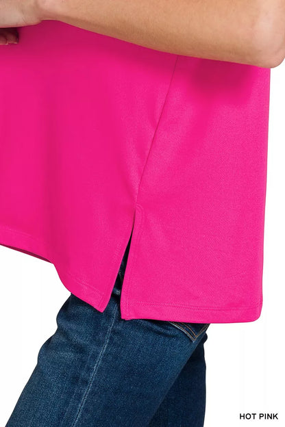 Zenana Brushed Dty Microfiber Top & Biker Shorts