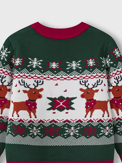 Children's Christmas Tree Round Neck Sweater