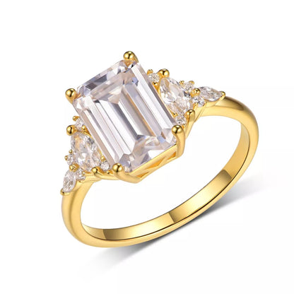 3 Carat Moissanite 925 Sterling Silver Rectangle Ring